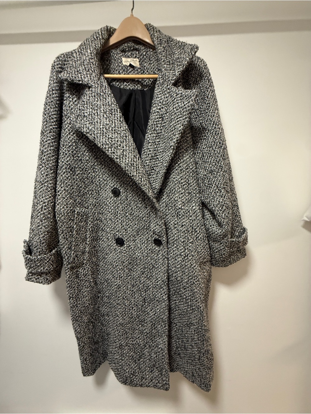 Universal Thread Gray Bouclé Double-Breasted Pea Coat